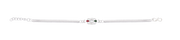 Elegant Silver Rakhi With Red-green Enamel Accents And Central Mirror Stone thumbnail 1