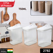 2782 Kitchen Storage Jars  Container Set 3pc  Transparent Jar Set For Home  Kitchen Use thumbnail 7
