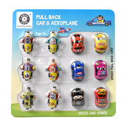 Mini Pull Back Car  Aeroplane Pvc Plastic Pull Back Car Cartoon Toys (12 Pcs Set) thumbnail 3