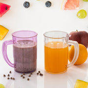 5579 Stylish Juice Glass With Handle Water Glass Beer Glass Milk Shake Glass Multipurpose Glass Plastic Beer Mug Unbreakable Beer Tasting Glasses Clear Juice Glasses Suitable For Kids (2 Pc) thumbnail 1