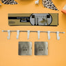 17968 Stainless Steel Utensil Hanger Rail Nail Free Wall Mount With 2 Magic Stickers  6 Plastic Hooks For Kitchen