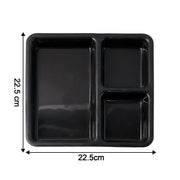Plastic Multi-compartment Meal Serving Tray  3-section Rectangular Dining Plate (1 Pc  Black) thumbnail 2