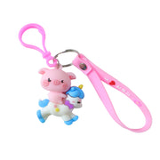 Cute Pig Riding Unicorn Cartoon Keychain (1 Pc) thumbnail 3