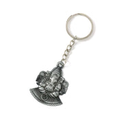 Lord Ganesha Sitting Design Silver Keychain (1 Pc) thumbnail 1