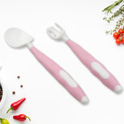 Silicone Bendable Kids Feeding Spoons And Forks Toddler Utensils With Travel Case Baby Spoon And Fork Set For Self-feeding Learning Bendable Handle For Kid Children Toddlers (2 Pc Set) thumbnail 5