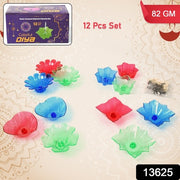 Colourful Reflection Diya Combo Plastic Candle Cup With Multi Shape (12 Pcs Set) thumbnail 5