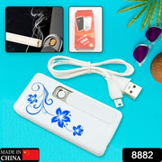 8882 Stylish Electric Usb Lighter For Men  Women Regular Cigarettes Portable Usb Rechargeable Flameless Coil Slim Cigarette Lighter With Charging Cable Windproof E Lighter Lighter For Smoking (1 Pc ) thumbnail 6