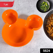 5624 Mickey Mouse Shape Plates For Kids Bpa Free  Unbreakable Childrens Food Plate Kids Bowl Fruit Plate Baby Cartoon Bowl Plate Tableware (1 Pc) thumbnail 7