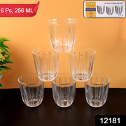 Premium Transparent Glass Tumbler Set (256ml  6 Pc) thumbnail 7