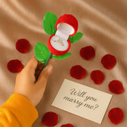 Artificial Rose Flower Shaped Jewelry Ring Box (1 Pc) thumbnail 2