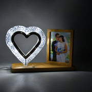 Heart Shape Cystal Led Lamp  Photo Frame Night Lamp  Wedding Gift  Love Couple thumbnail 1