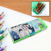 4251 Multipurpose Compass Box Pencil Box With 2 Compartments For School Cartoon Printed Pencil Case For Kids Birthday Gift For Girls  Boys Cartoon Printed Pencil Case For Kids. thumbnail 1