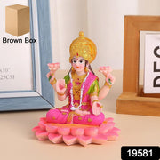 Beautiful Decorative Lakshmi Mata Idol Sitting On Lotus (1 Pc) thumbnail 7