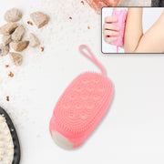 1436  Silicone Super Soft Silicone Bath Brush Double-sided Body Scrubber Brush For Deep Cleasing Exfoliating Ultra-soft Scrubber(1 Pc) thumbnail 5