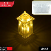 8443 Lantern Shape Led Light Decorative Led Flickering Crystal Candle Light For Holiday Party Crylic Crystal Table Lamp Crystal Table Lamp Atmosphere Lamp Bedroom (Moq - 12pc) thumbnail 6