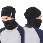 6066 Ultra Soft Unisex Woollen Beanie Cap Plus Muffler Scarf thumbnail 1
