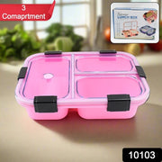 Plastic 3 Compartment Insulated Lunch Box Lunch Box (1 Pc) thumbnail 6