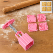 Multipurpose Cookie Biscuit Stamp Mold Set With Press Handle thumbnail 2