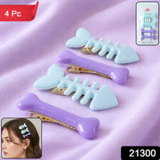 Cute Fishbone  Bone Shape Hair Clip Set (4 Pc) thumbnail 7