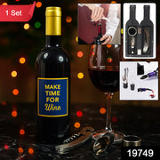 Premium Wine Bottle Shape Bar Accessory Gift Set thumbnail 6