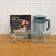 Multipurpose Plastic Water Juice Serving Jug With 4 Drinking Glasses Set (1 Set) thumbnail 6