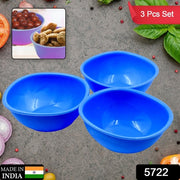 5722 Bpa Free Plastic Bowl Set For Cereal Salad Rice Soup Pasta Snack Bowl Microwave Safe Dishwasher Safe (3 Pcs Set) thumbnail 5