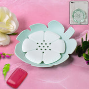 Plastic Flowers Soap Dish Bathroom Accessories Set Shower Gift (1 Pc) thumbnail 1