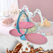 Foldable Fruit Plate Candy Dish  Multi Use Mirror Shape Dried Fruit Tray (1 Set) thumbnail 3