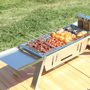 Portable Bbq  Barbecue Grill Stainless Steel Folding Charcoal Grill (1 Set  Net Weight  2207 Gm) thumbnail 4