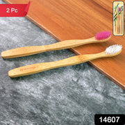 Eco-friendly Natural Bamboo Toothbrush With Medium Bristles (2 Pc) thumbnail 4