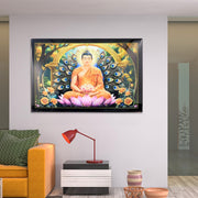 Decorative Lord Buddha Wall Painting With Wooden Frame Mix Design 45x30 Cm Approx (1 Pc) thumbnail 5