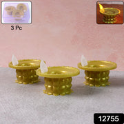 Set Of 3 Water Sensor Led Golden Diyas thumbnail 7