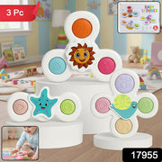 White Baby Spinner Toy Set  Sensory Suction Spin Toys (3 Pc Set) thumbnail 7