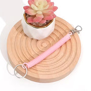 Elastic Spiral Coil Keychain Bracelet With Metal Key Ring And Clip Hook (1 Pc) thumbnail 2
