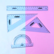 4-piece Transparent Geometry Instrument Set With Ruler thumbnail 3