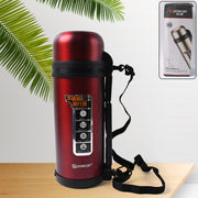 13039 Liter Stainless Steel Water Bottle With Straw Strap  Handle  Vacuum Insulated Thermos Flask Double-walled Coffee Thermos Flask Leak-proof Water Bottle For Sports Fitness Gym (1500ml) thumbnail 1