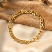 Classic Gold Finish Chain Link Bracelet For Men And Women (1 Pc) thumbnail 5