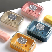 Plastic Soap Dish Portable Plastic Self Draining Soap Holder (1 Pc  Mix Color) thumbnail 3