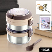 Ganesh Steko-2 Double Layer Stainless Steel Insulated Lunch Box Set thumbnail 7