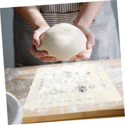 3 In 1 Low Silicone Baking Mat With Wooden Belan  Cake Scraper (3 Pcs Set  7050 Cm) thumbnail 3