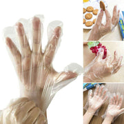0670 Plastic Transparent Disposable Clear Gloves (White) (100pc) thumbnail 6