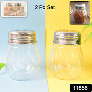 Apex Oregano  Chilli Flakes Dispenser Set  2 Pcs Glass Spice Shaker With Stainless Steel Lid thumbnail 5