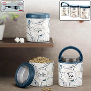Multipurpose Plastic Tea Coffee Sugar Storage Container (3 Pc Set) thumbnail 1