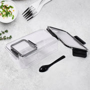 Plastic Kitchen Storage Container Big 800 Ml  Small 250 Ml With Air Seal Lock Lid  Spoon thumbnail 2