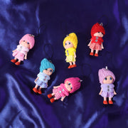 Cute Mini Doll Hanging Keychain Set (6 Pc Mix Color) thumbnail 2