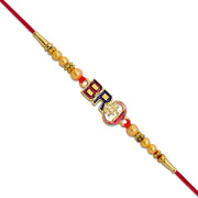Bro 1 Rakhi With Golden Beads  Enamel Finish thumbnail 1