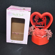 Romantic Heart-shaped Love Couple Decorative Showpiece With Rose Base (1 Pc) thumbnail 6