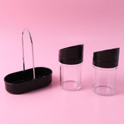 Apex Helix Salt N Pepper 2-piece Plastic Jar Set With Stand thumbnail 3