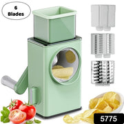 5775 Stainless Steel Vegetable Chopper Veg Chopper And Dicer With 6 Blades  Brush Kitchen Multifunctional Mandoline Vegetable Slicer For Veggies Onion Garlic Potatoes Fruits Cookie Oreo Vegetable Cutter Stable Suction Base For Home Kitchen thumbnail 4
