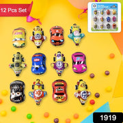Mini Pull Back Car  Aeroplane Pvc Plastic Pull Back Car Cartoon Toys (12 Pcs Set) thumbnail 5